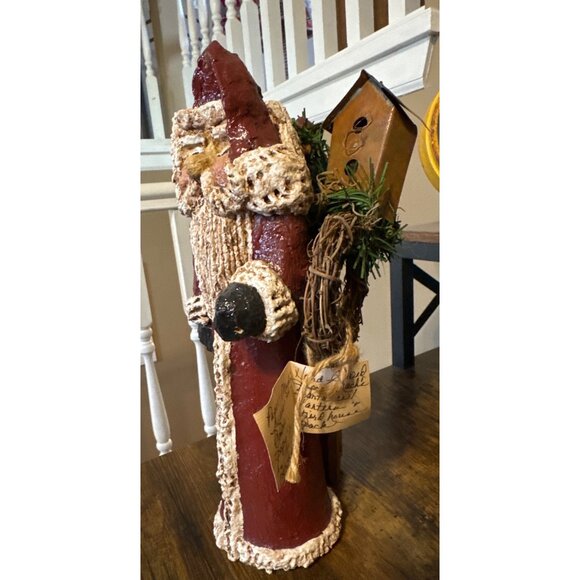 Vintage Handmade Paper Mache Old World Santa Claus Figurine Kathy Bierly 2001 - Picture 3 of 7